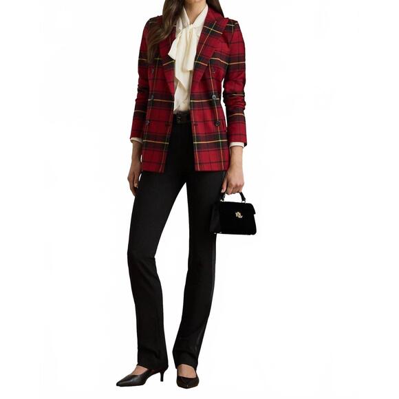 NEW RALPH LAUREN holiday satin stripe twill classy pants in black - Picture 3 of 5